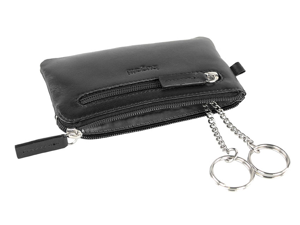 Ключница BUGATTI Primo, чёрная, натуральная воловья кожа, 12,5х0,5х7 см-1