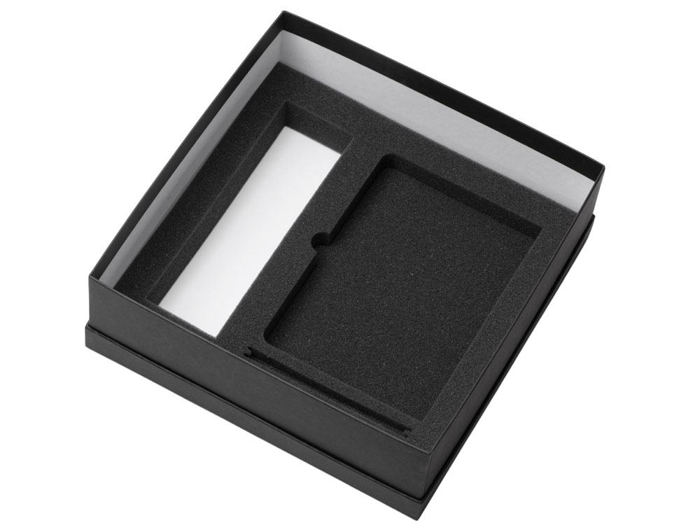 Подарочный набор с блокнотом С3, металлической ручкой и термосом, черный-3