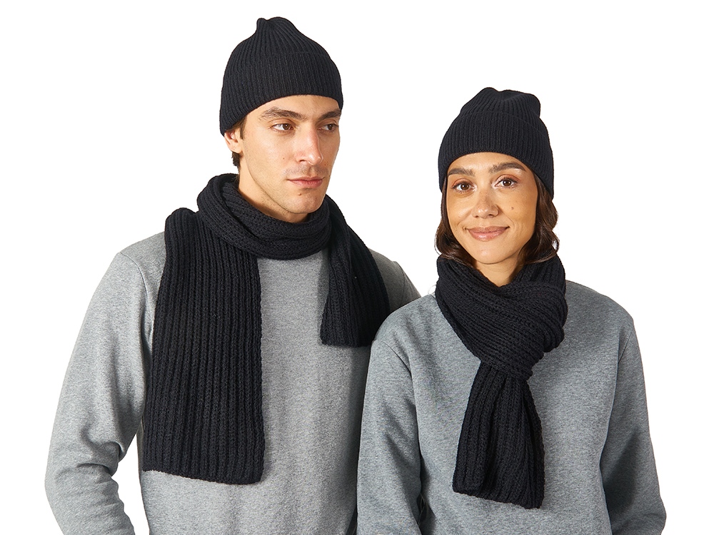 Шарф Nordend, крупный риб, черный-0