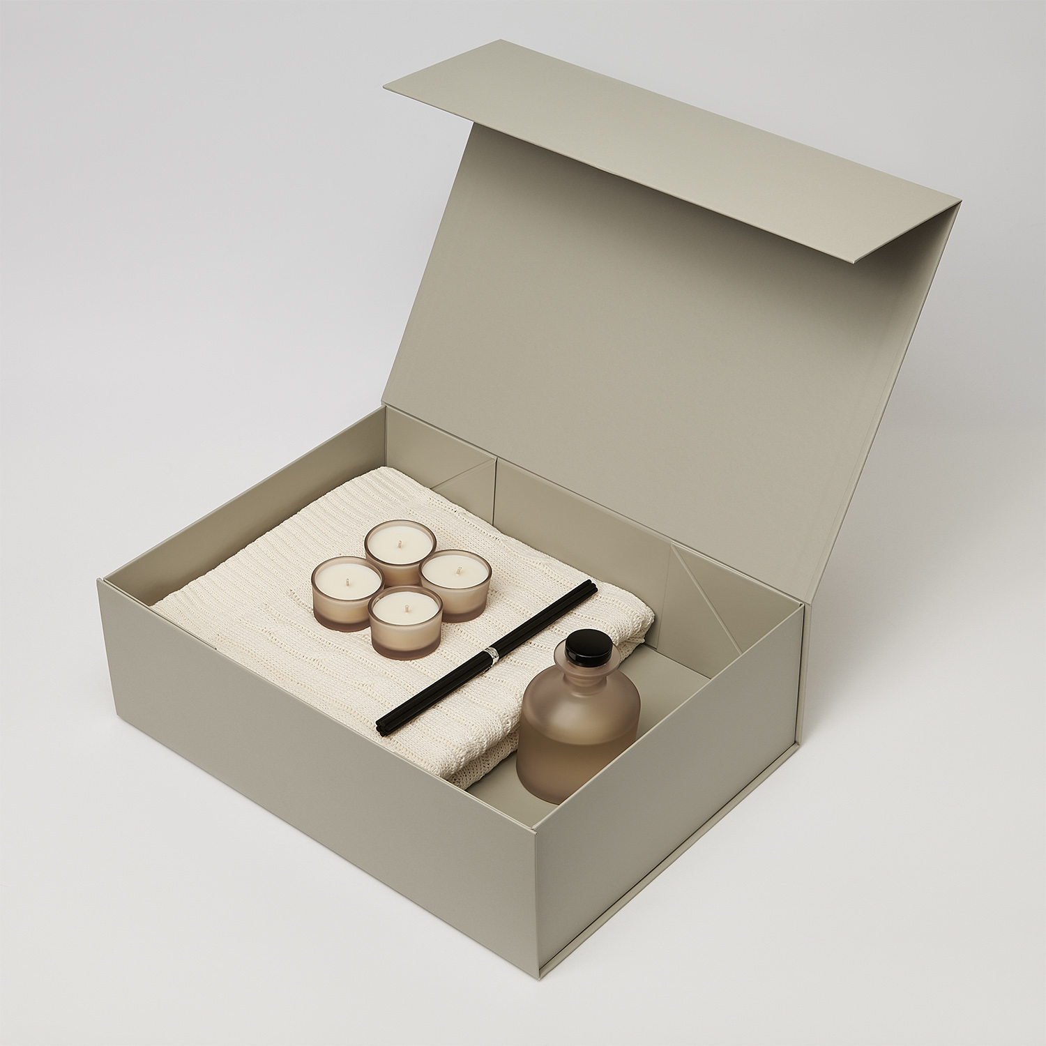 Подарочная коробка-трансформер средняя, серая-7