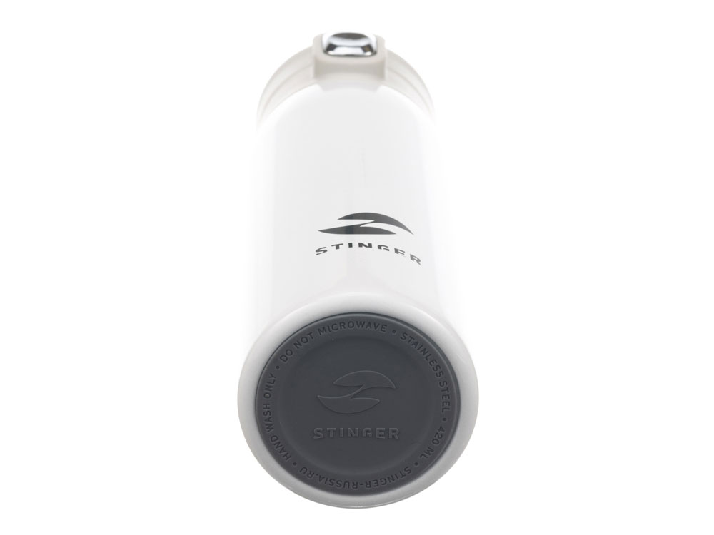 Термокружка Stinger, 0,42 л, сталь/пластик/силикон, белый, 6,5 x 7,5 x 21,9 см-1