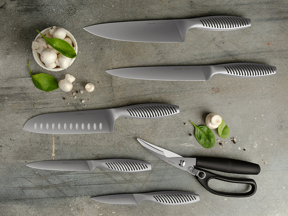 Набор кухонных ножей с блоком, NADOBA, серия VERA-4