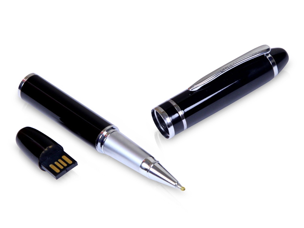 USB-флешка на 32 Гб в виде ручки с мини чипом, черный-0