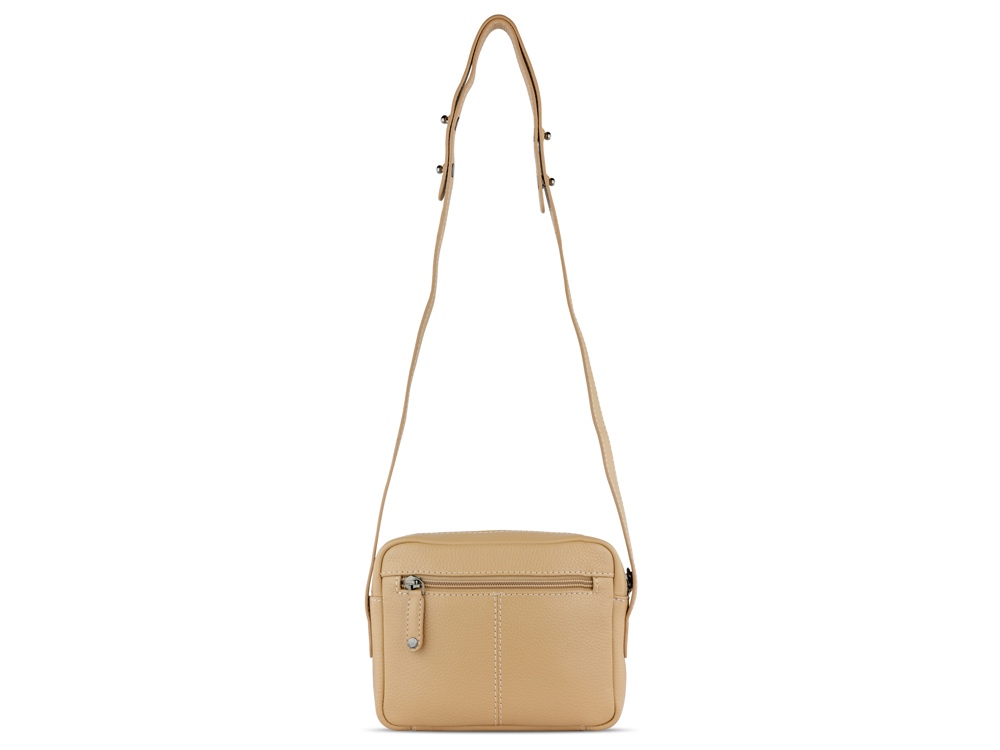 Сумка кросс-боди женская BUGATTI Elsa, песочного цвета, воловья кожа/полиэстер, 19х5,5х14 см-7