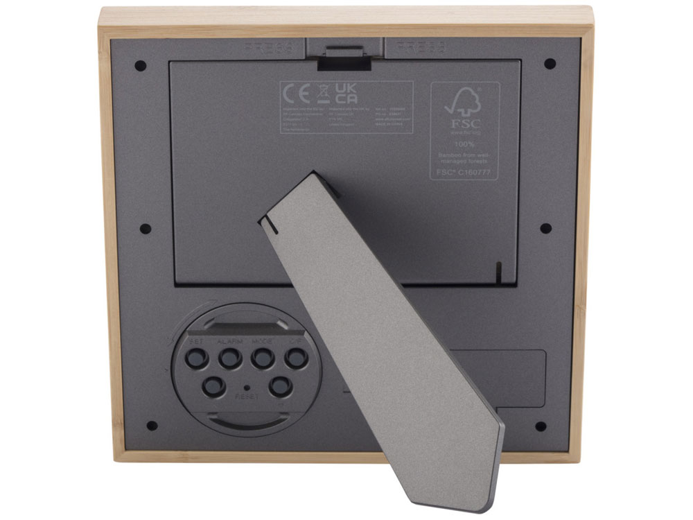 Бамбуковая фоторамка Sasa с метеостанцией, натуральный-2