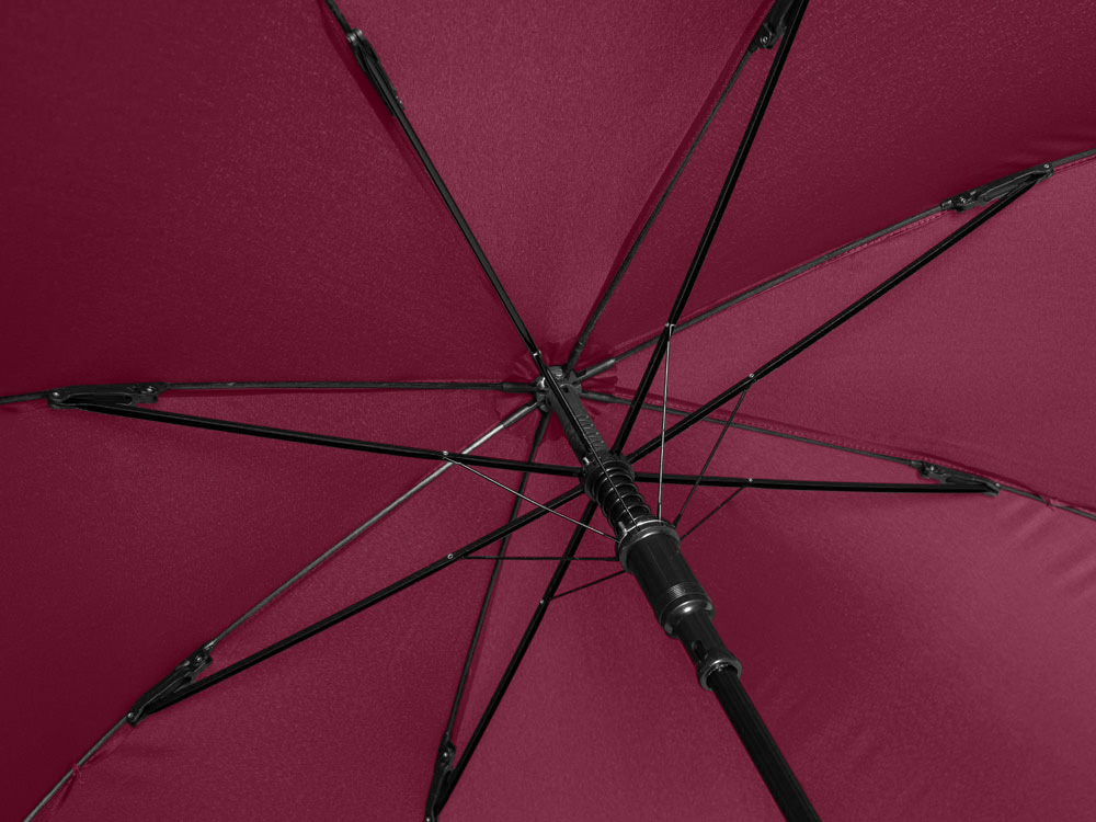 Зонт-трость Reviver с куполом из переработанного пластика, бордовый-4