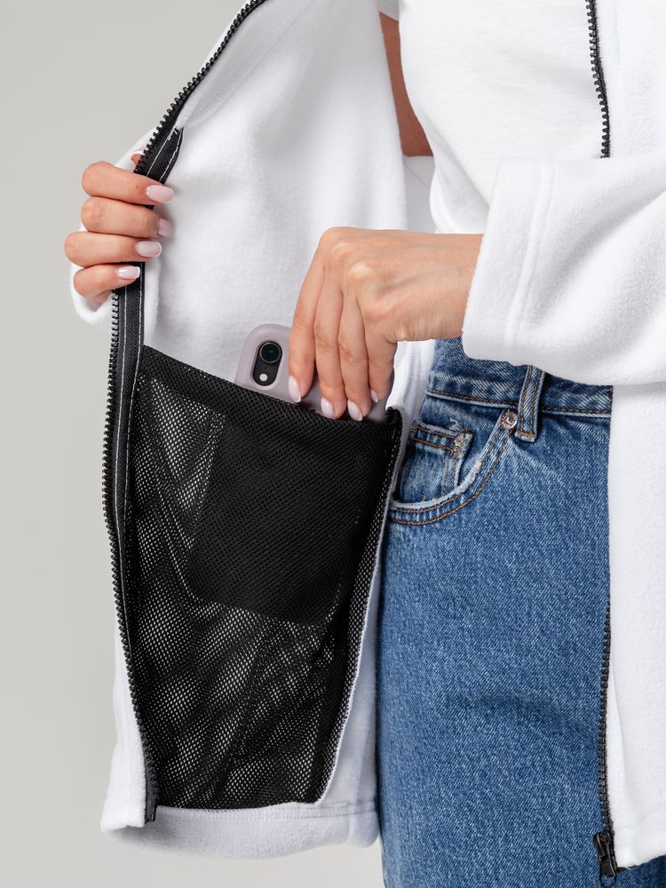 Куртка флисовая унисекс Manakin, белая-5