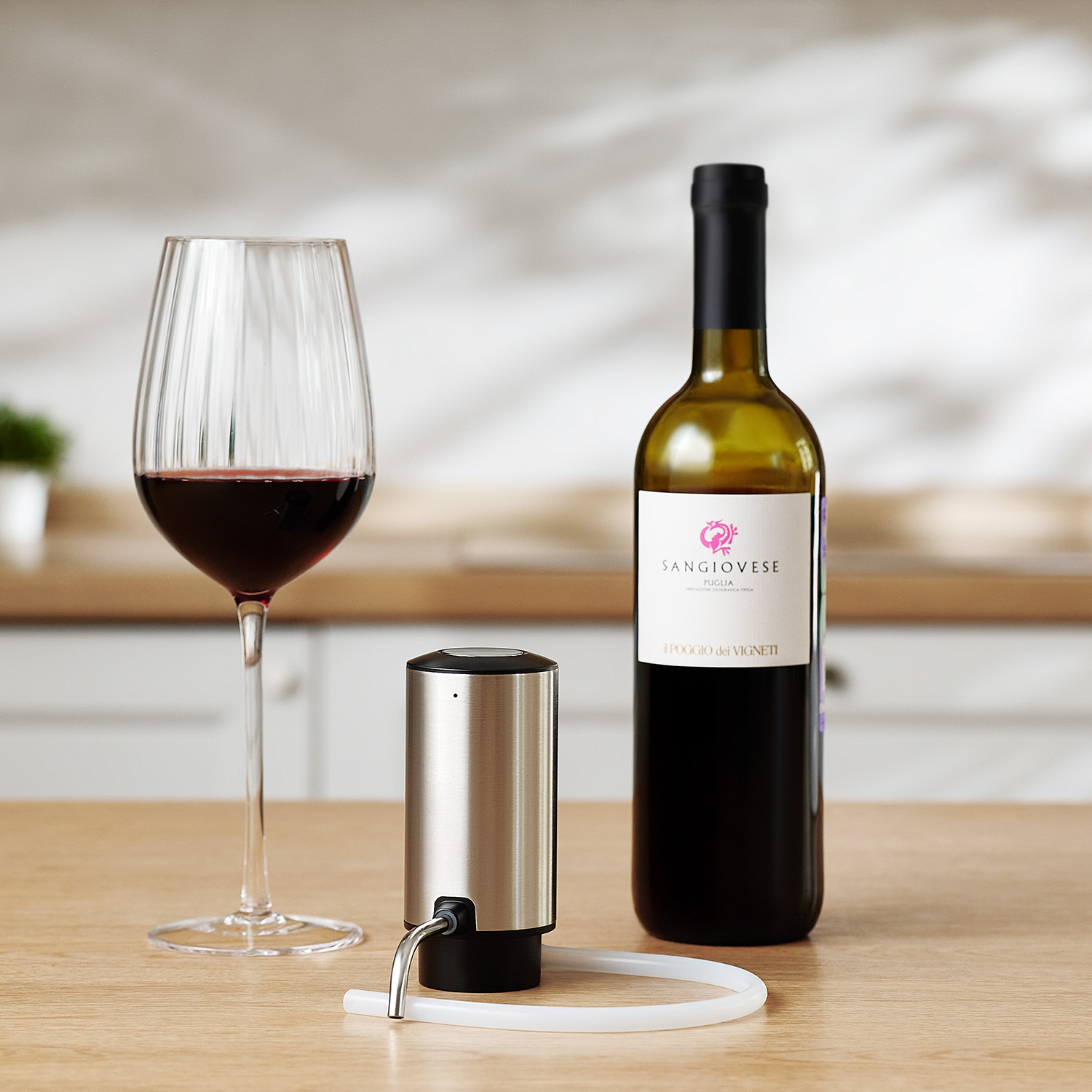 Электрический аэратор Dante, серебряный-7