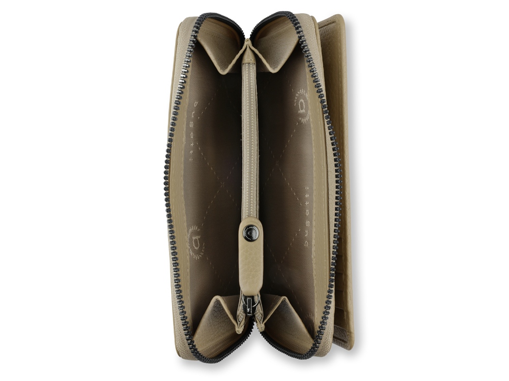 Кошелёк женский BUGATTI Elsa, с защитой RFID, песочного цвета, воловья кожа/полиэстер, 15,5х3х9,5 см-3