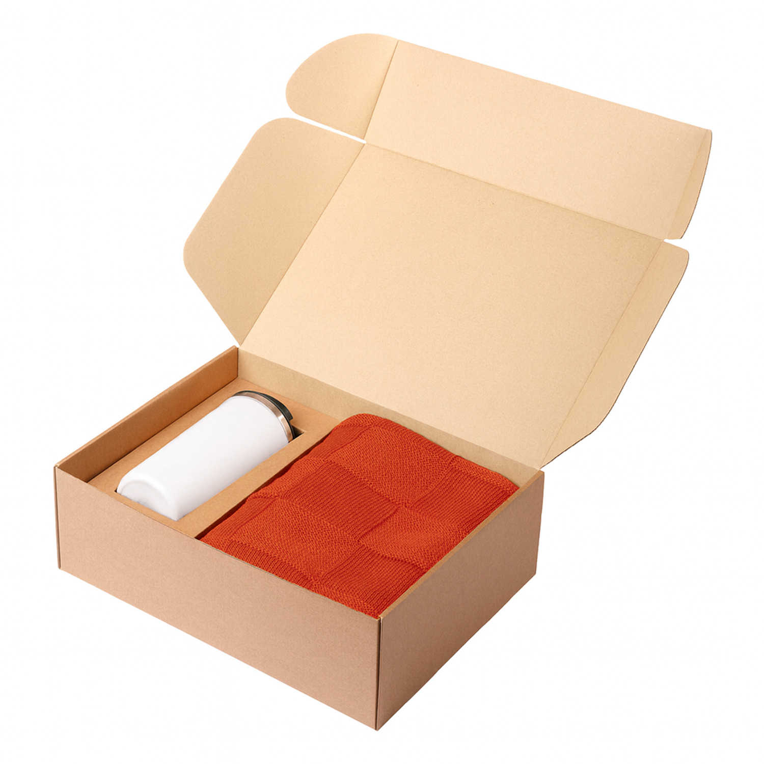 Подарочный набор Палермо, Селла (Palermo, Cella), оранжевый (плед, термокружка)-2