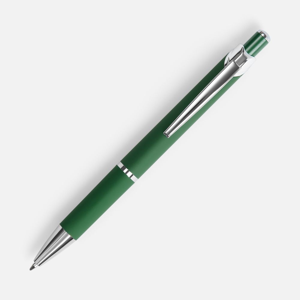 Ручка шариковая Chromos Soft Touch, зеленая-1