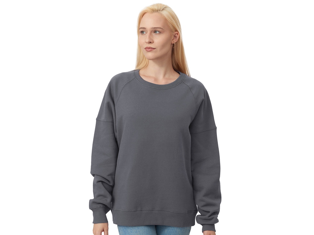 Свитшот оверсайз Paris, унисекс, темно-серый-4