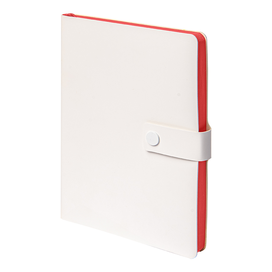 Ежедневник недатированный Stellar, А5, белый, кремовый блок  в линейку, с красным обрезом, белый, красный-0
