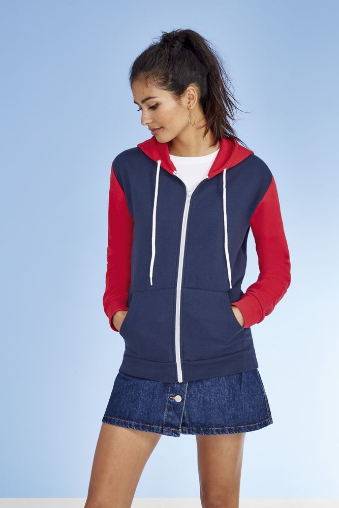 Толстовка на молнии Silver 280 темно-синяя с красным-5