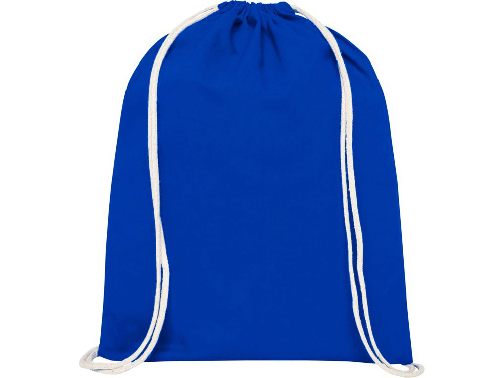 Рюкзак со шнурком Tenes из хлопка плотностью 140 г/м2, синий-1