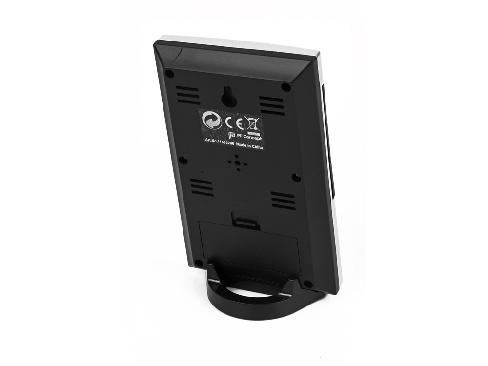 Настольная метеостанция Statio с часами-будильником, серебристый/черный-2