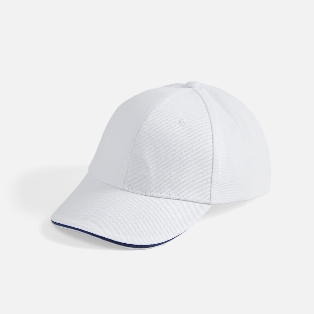Бейсболка Buffalo, белая с темно-синим-0