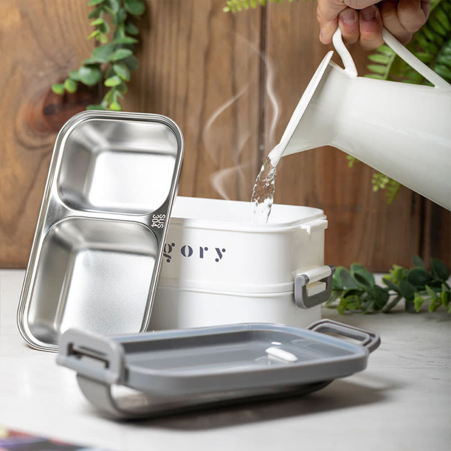 Термо ланч-бокс DIXER, 1700мл, белый, серый-7