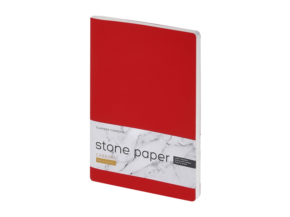 Тетрадь с каменной бумагой А5 Carrara 40 л., линейка, красный-0