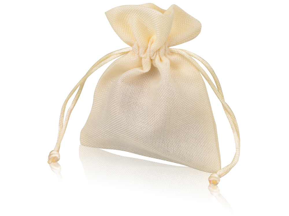Мешочек подарочный, искусственный лен, малый, белый-0