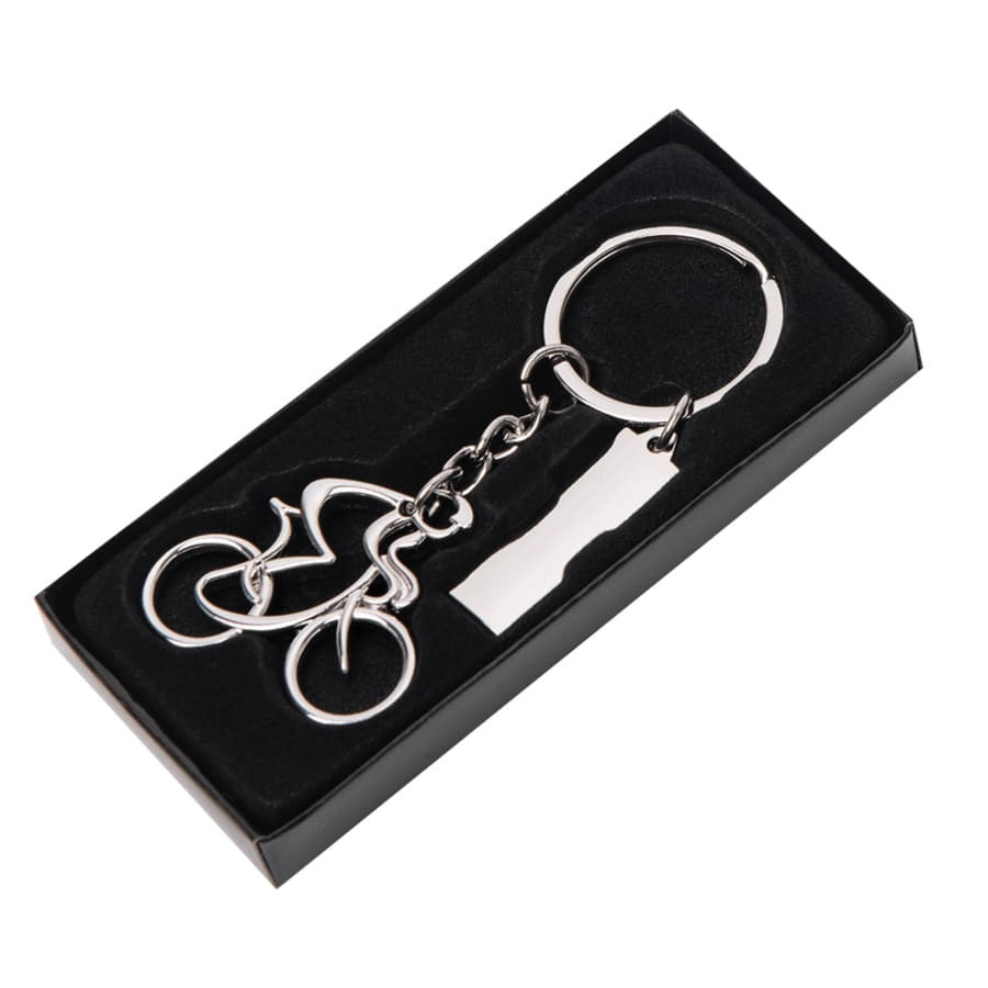 Брелок SILV CYCLIST; 4,0 x 4,0 x 0,4 см; металл, серебристый-1