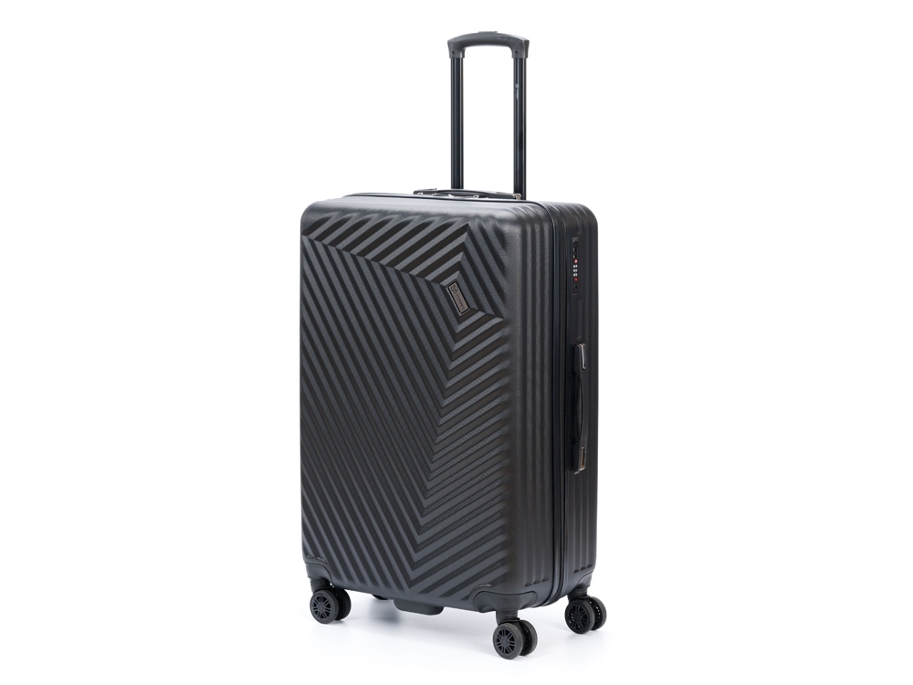 Чемодан TORBER Lama, чёрный, ABS-пластик, 49 х 29,5 х 77 см, 92 л-0