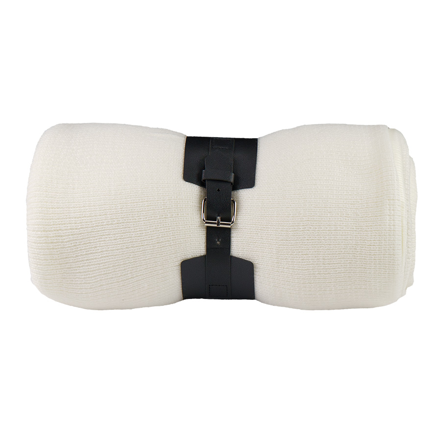 Плед  "Belt"; белый; 130 х 180 см; 100% акрил, с поясом, белый-0