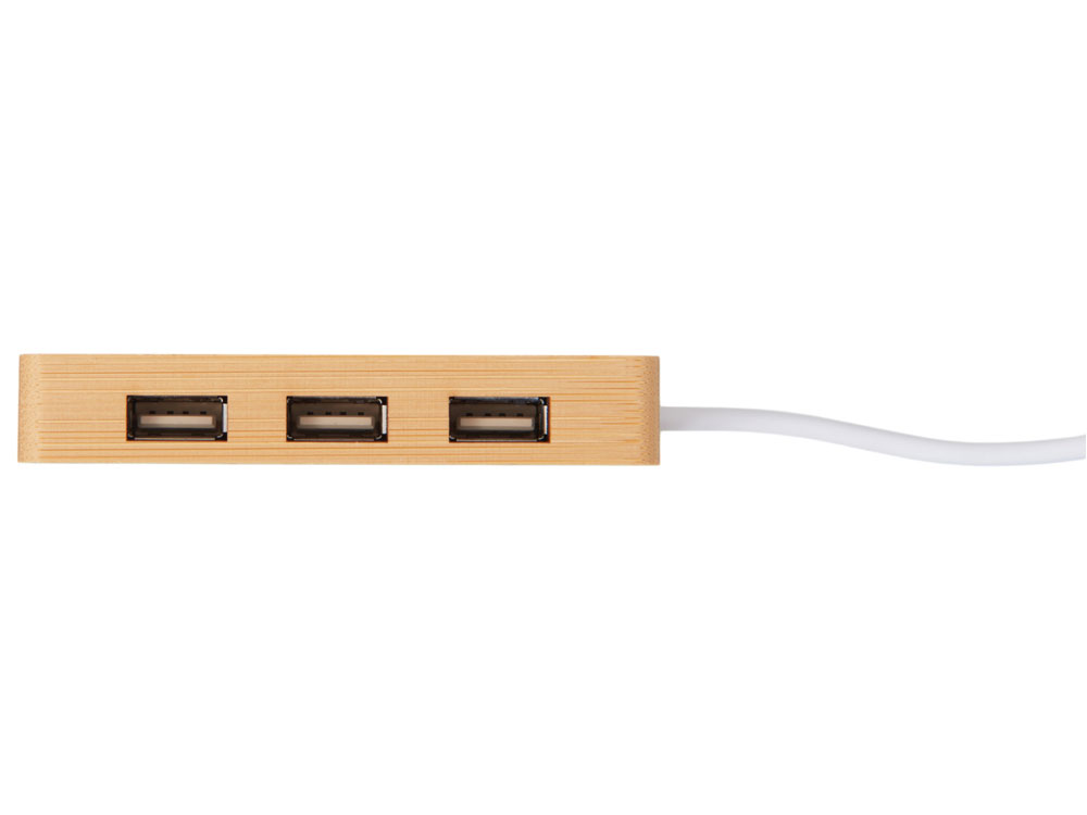 USB хаб с подсветкой лого Reedia S5, 3*USB, 1*Type C, бамбук, черный-5