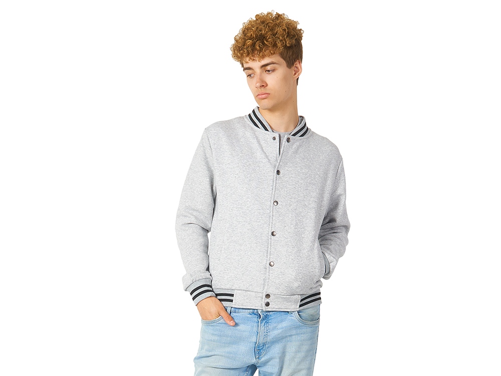 Бомбер Oxford, серый меланж, унисекс-1