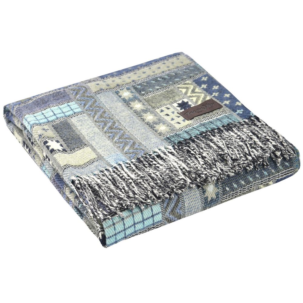 Плед Baltimora, синий с серым-1