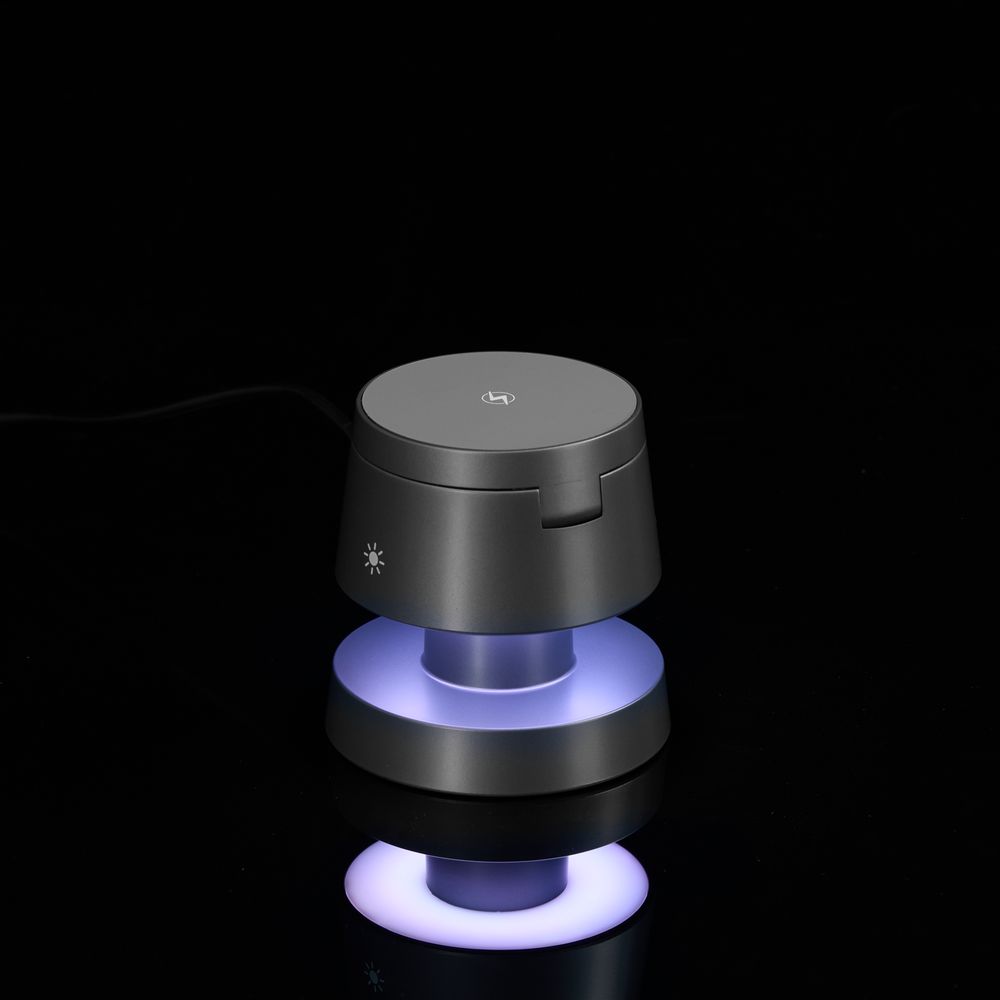 Станция беспроводной зарядки с подсветкой Lume, серая-3