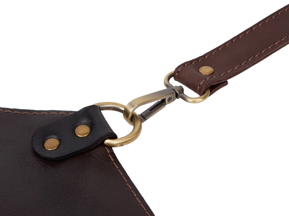 Набор: фартук из натуральной кожи в тубусе, темно-коричневый-7