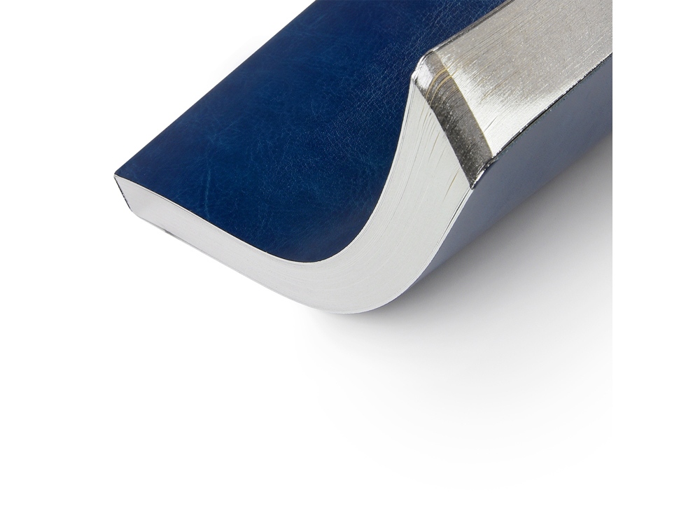 Ежедневник недатированный А5 Megapolis Nebraska Flex, синий с серебристым обрезом-2