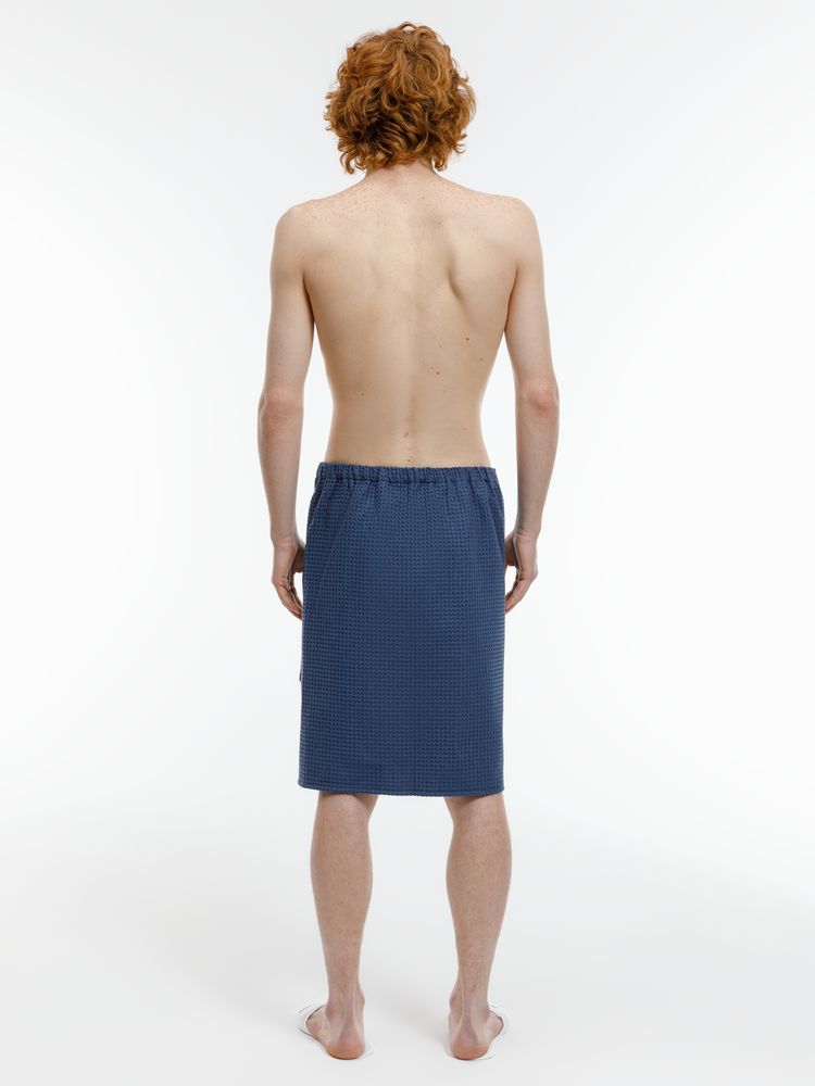 Килт вафельный мужской Onsen, темно-синий, единый размер-3