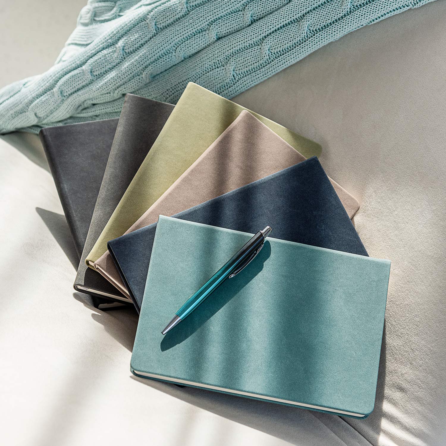 Плед Фадо (Fado) вязаный, аква (без подарочной коробки)-7