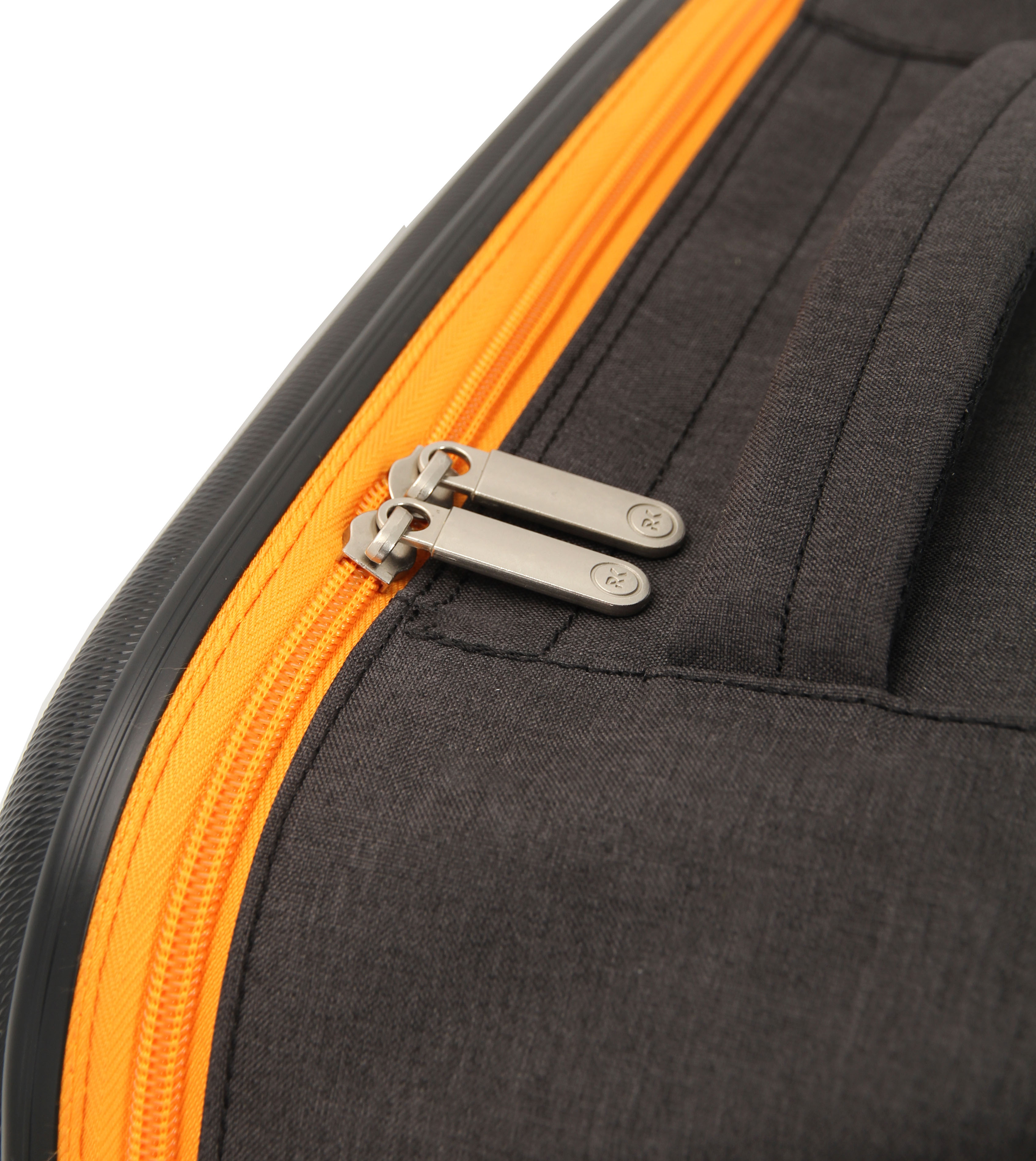 Чемодан складной Rollink Earth 55x40x20 см, 2 колеса, черный/оранжевый-18