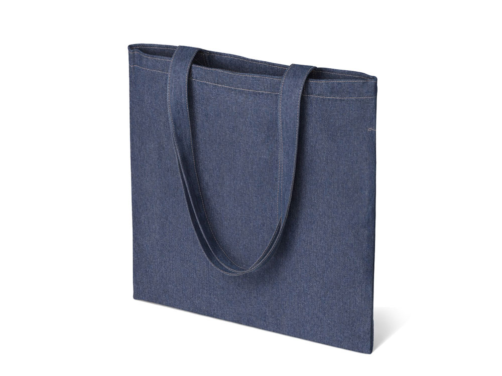 Джинсовая сумка-шоппер Indigo  с широкими лямками-0