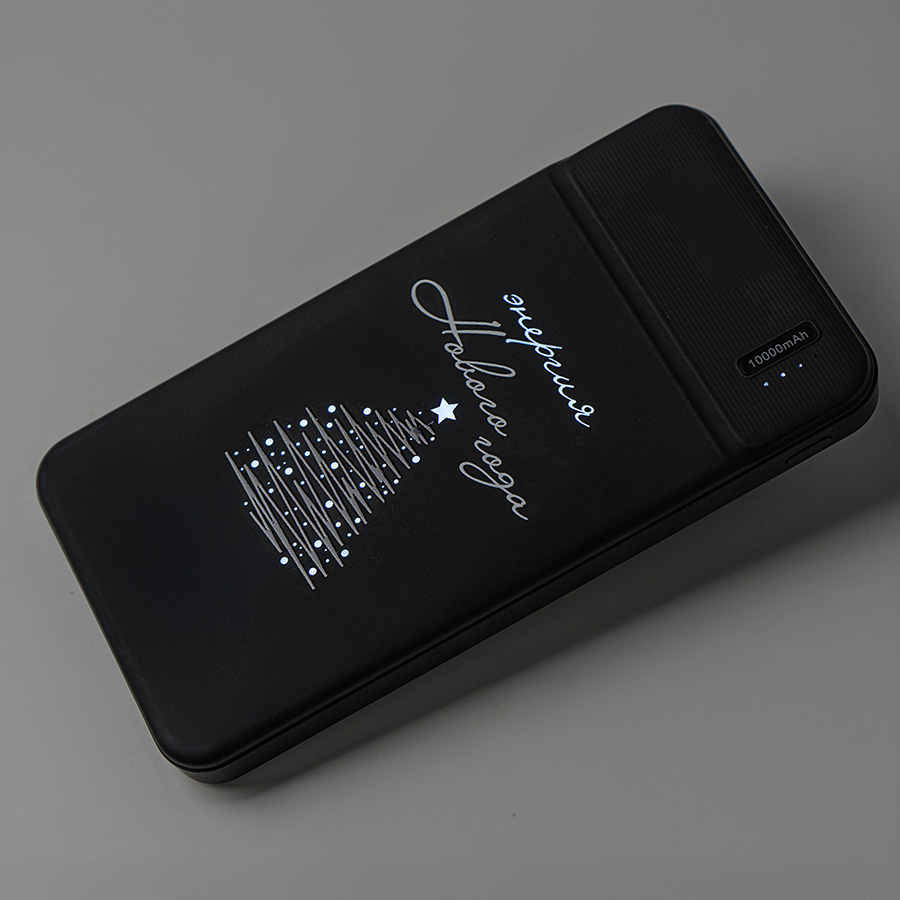 Универсальный аккумулятор Flash 5 (5000 мАч) с подсветкой и soft touch, синий, 9,8х6.3х1,3 см, синий-1