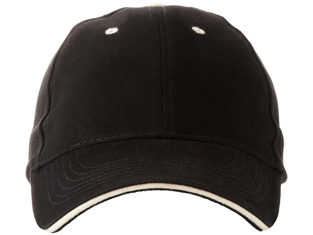 Бейсболка New Castle 6-ти панельная, черный/натуральный-5