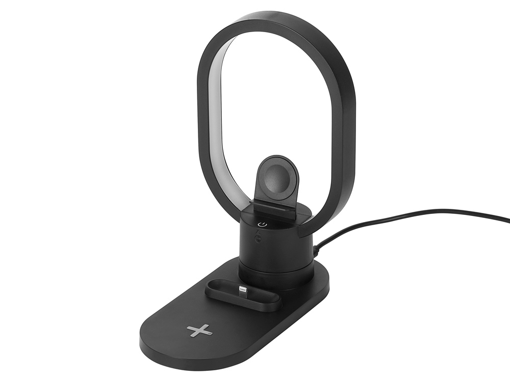 Беспроводная зарядная станция 4-в-1 Portal c лампой, 15 Вт, черный-3