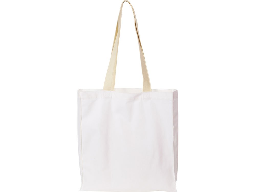 Сумка Donny из хлопка с донной складкой и парусиновыми ручками, белый-2