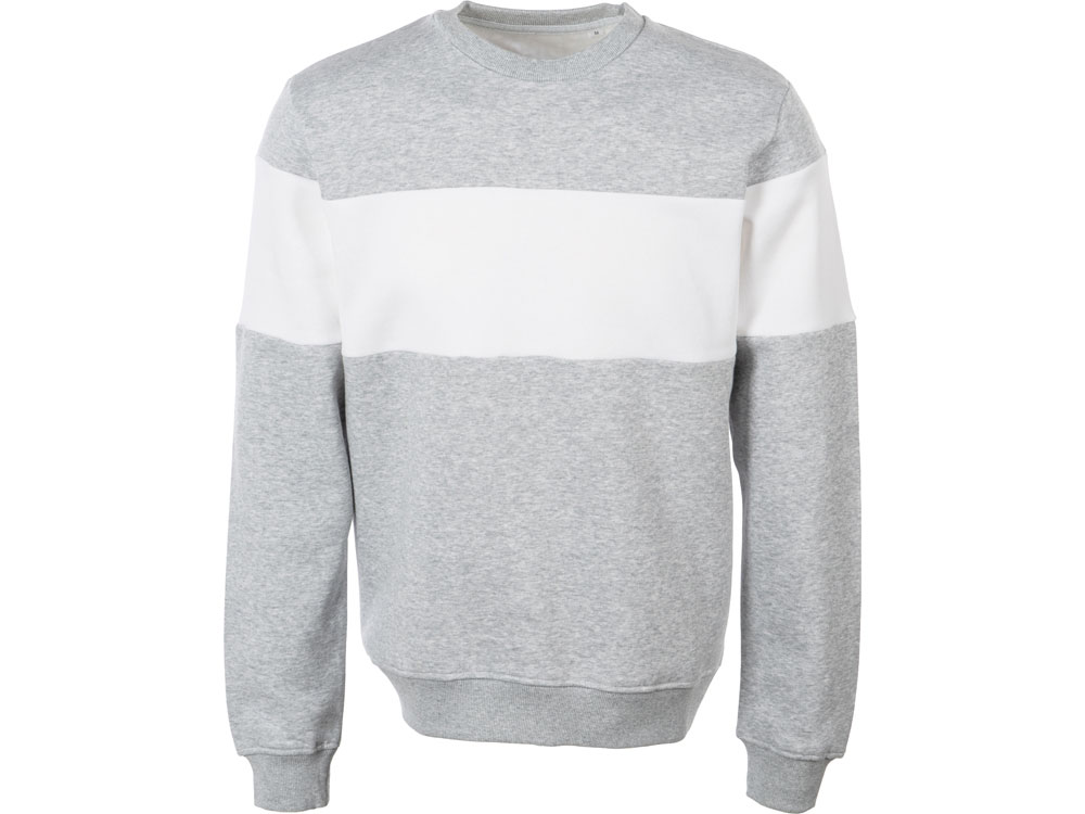 Свитшот блокинг Edinburgh, серый меланж/белый, мужской-6