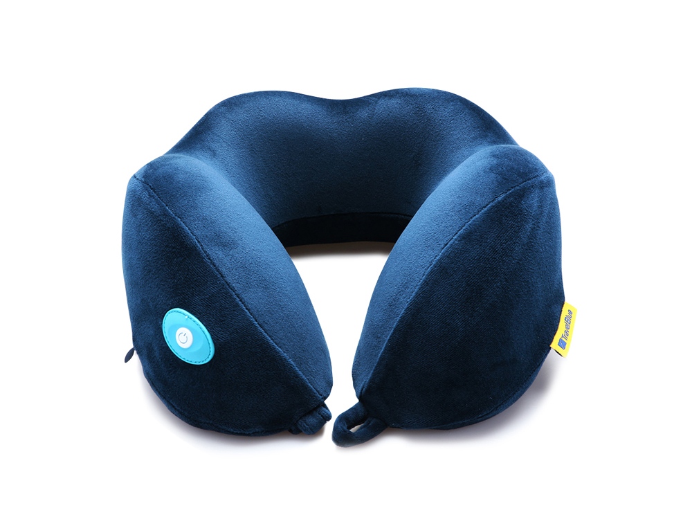 Подушка для путешествий со встроенным массажером Massage Tranquility Pillow, синий-0