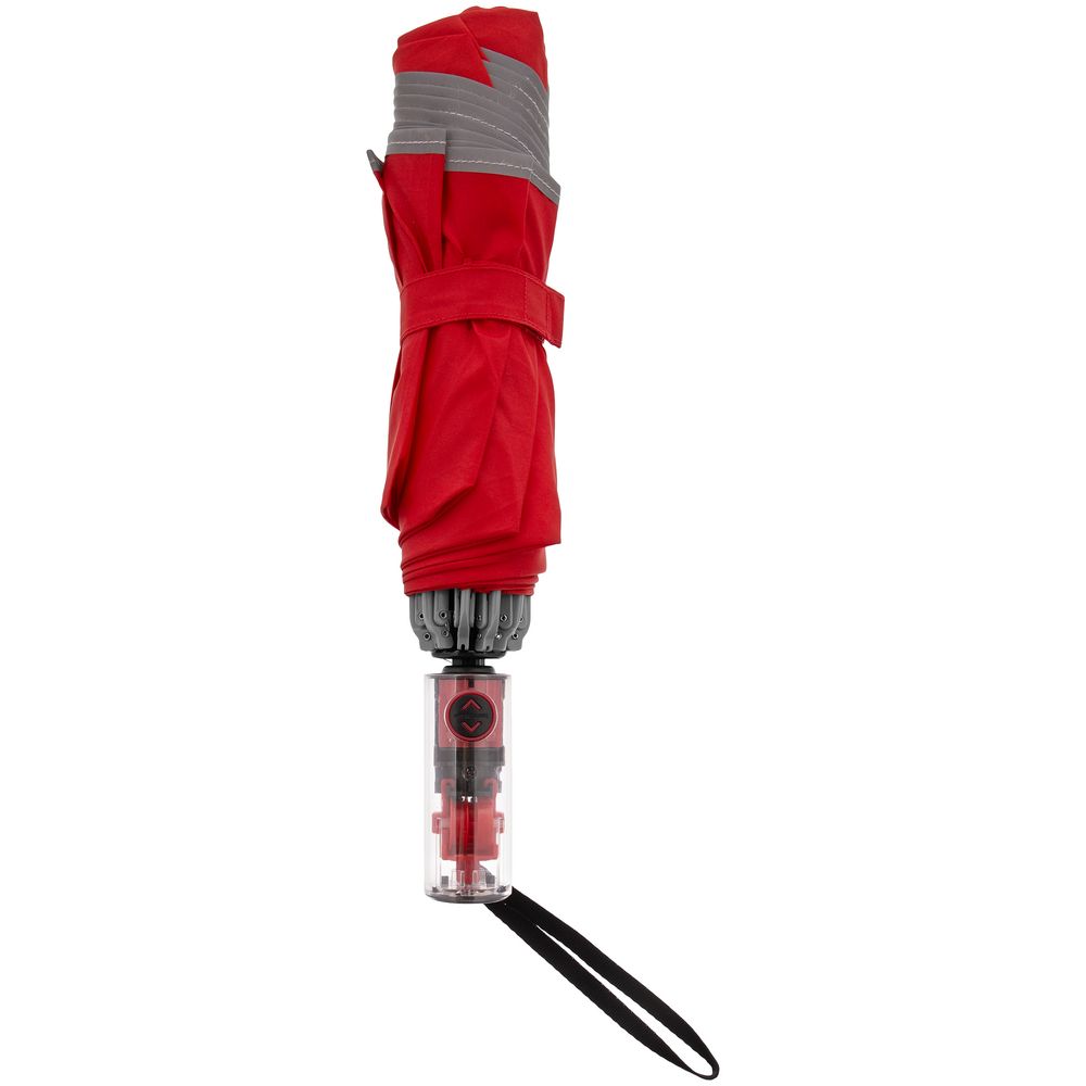 Зонт наоборот складной Futurum со светоотражающим кантом, красный-4