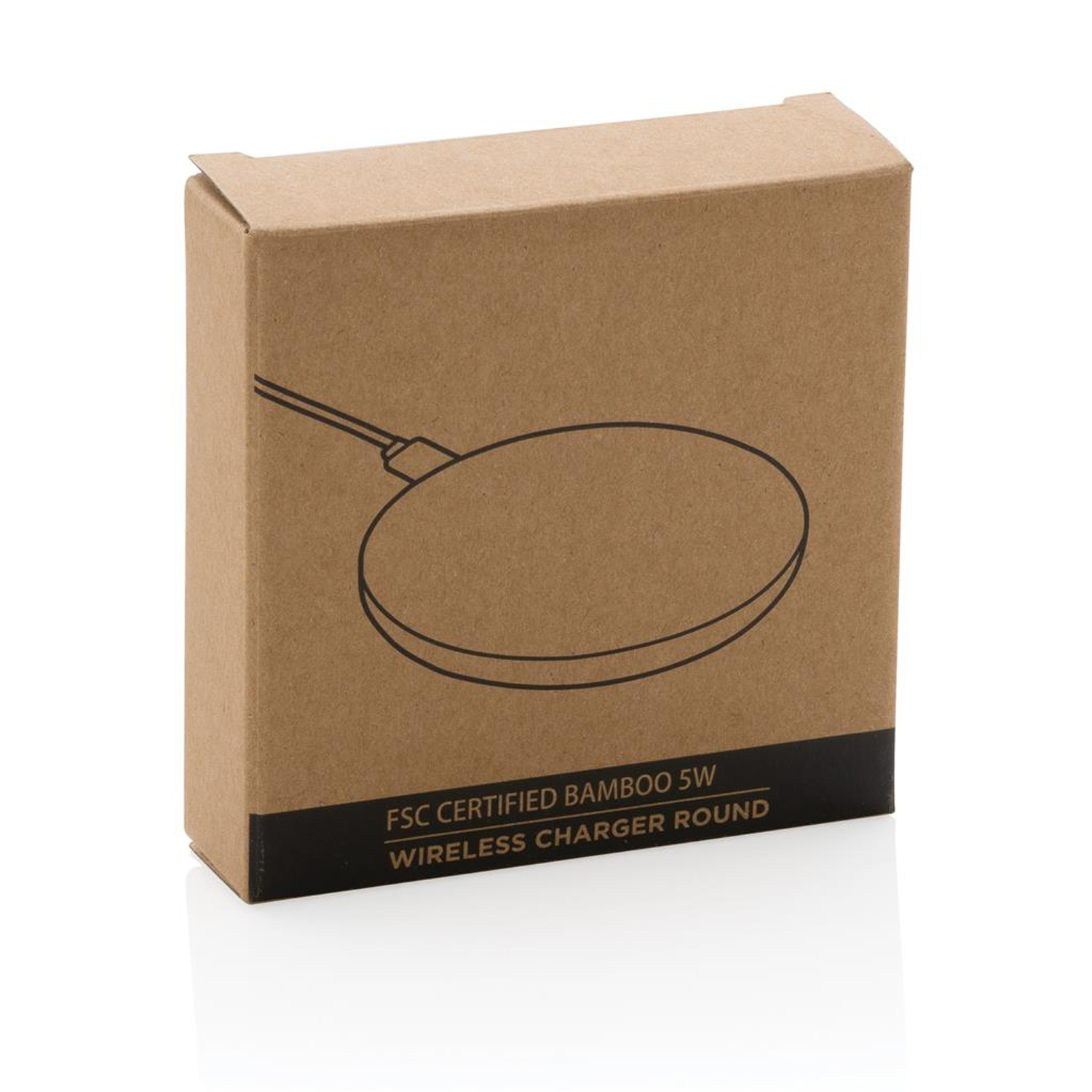 Круглая док-станция Bamboo FSC® для беспроводной зарядки, 5 Вт-10