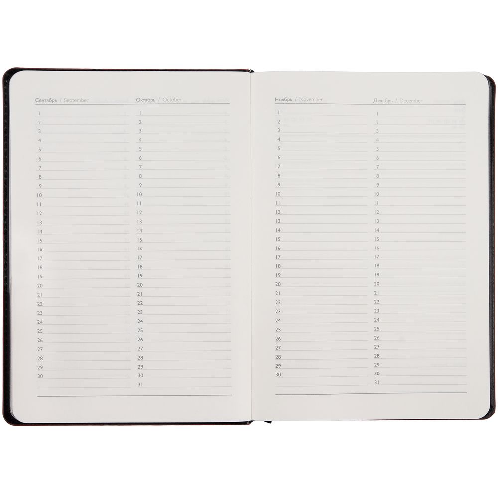 Ежедневник Alanis, недатированный, черный с красным-3