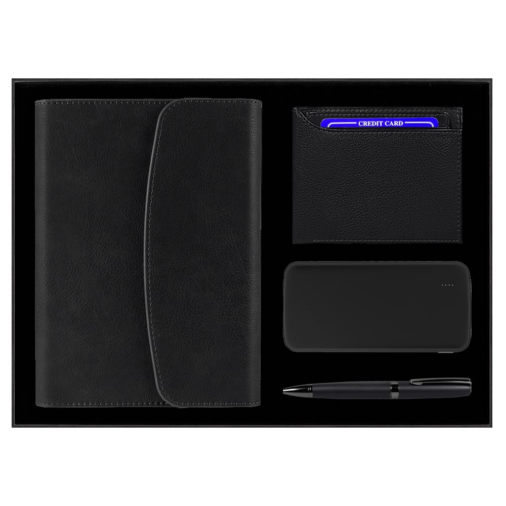 Набор подарочный Solution Prestige Quadro (ежедневник, Чёрный-0