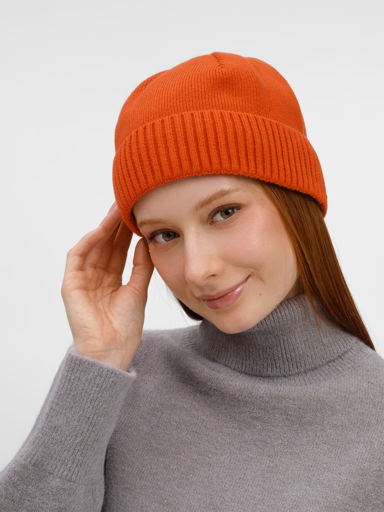 Шапка ComFleece, темно-оранжевая (кирпичная)-2