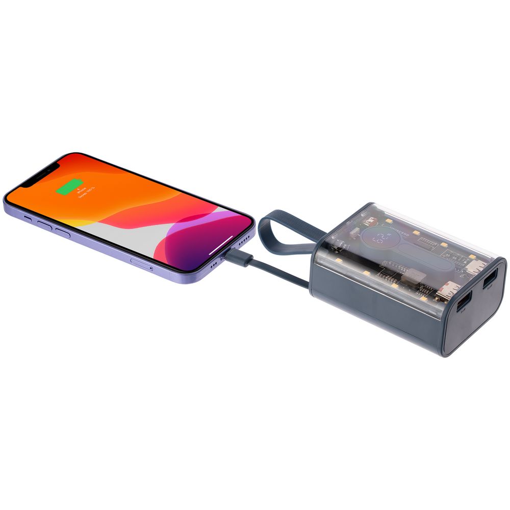 Аккумулятор с быстрой зарядкой Trellis Quick 10000 мАч, синий-2