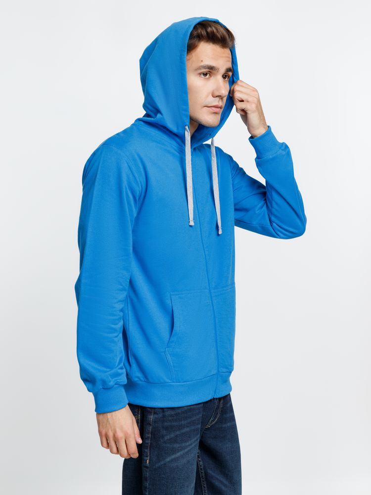 Толстовка на молнии с капюшоном Siverga, бирюзовая-3